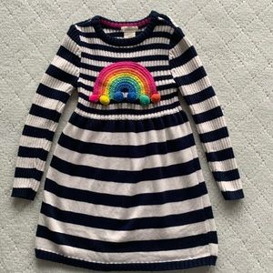 Cynthia Rowley Girls Striped Rainbow Poms Sweater Dress. Sz 5/6. Smoke free home